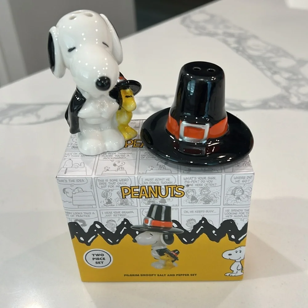 Cute.🎃 Pilgrim Snoopy Salt & Pepper